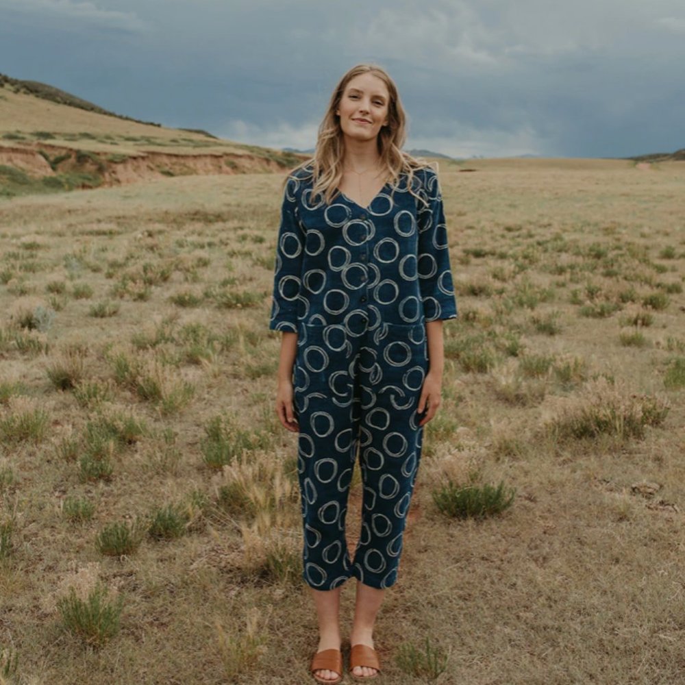 NEW Happy French Gang Bubbly Indigo Jumpsuit - S/M